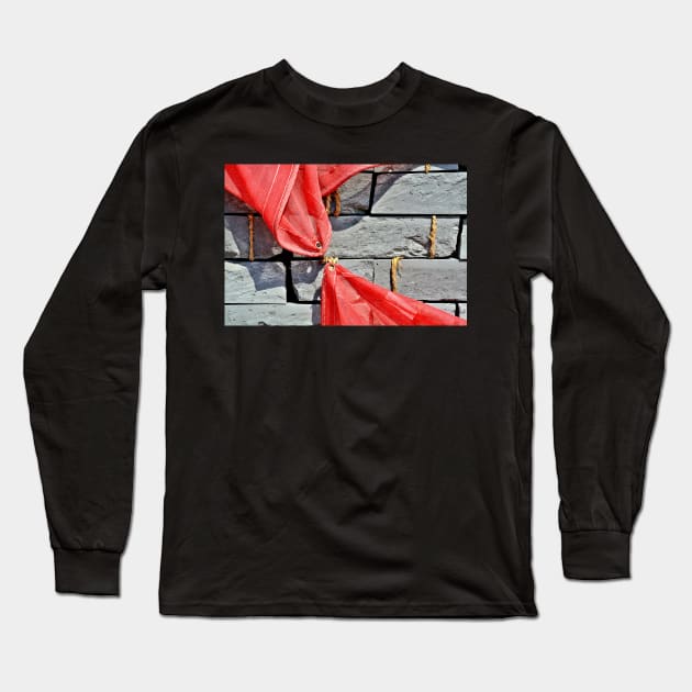 Red And Grey Long Sleeve T-Shirt by AlexaZari